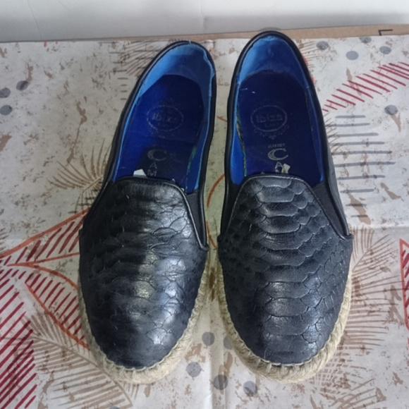 Jeffrey Campbell Ibiza Slip on Espadrille Loafer 6.5M Croc Embossed Beach wear - Picture 4 of 7